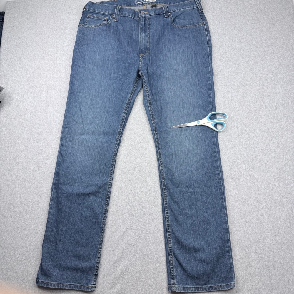 Carhartt Rugged Flex Relaxed Fit Jeans Mens 38x32 Blue Straight Leg 102804-M